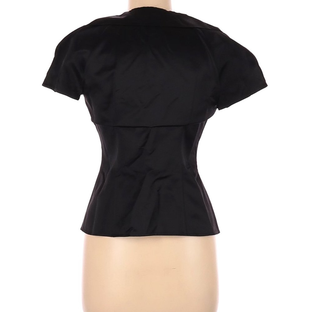 Prada Black Short Sleeve Draped Top Blouse - Picture 2 of 8